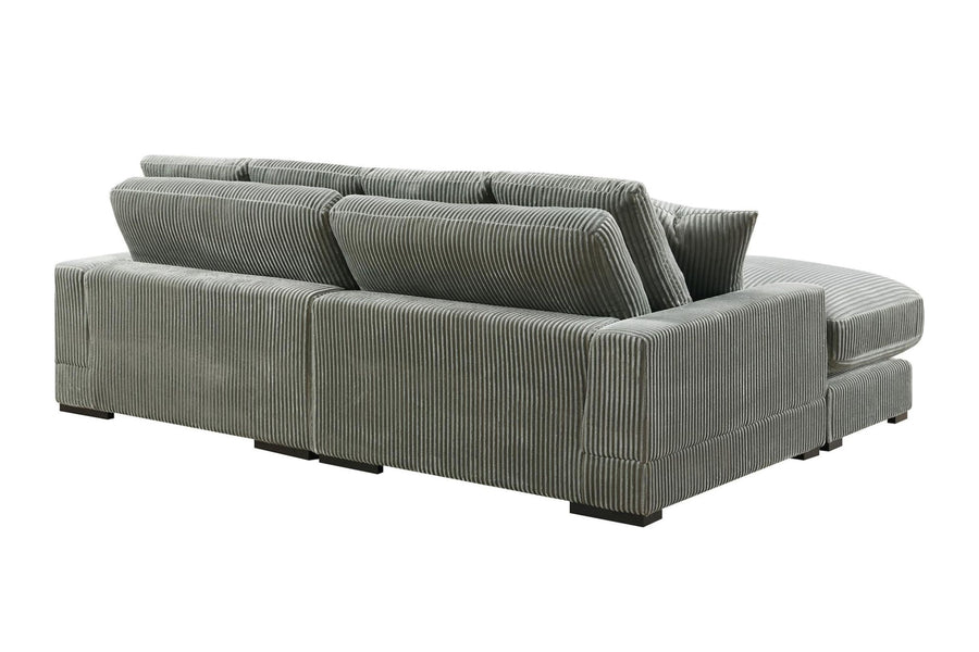 Valencia Simona Fabric Loveseat with Left Chaise Sectional Lounge, Grey