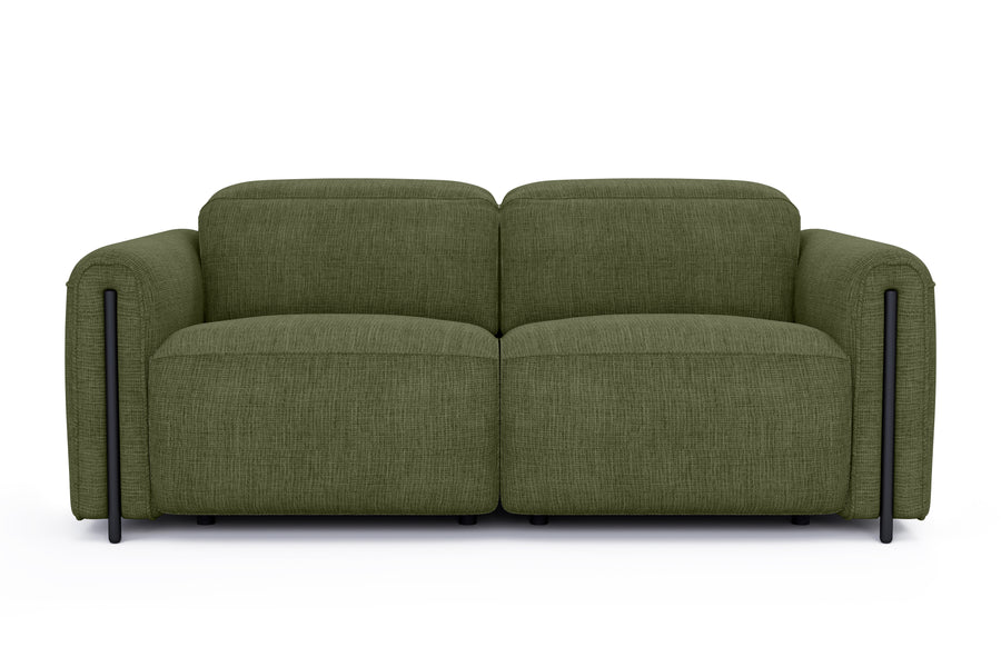 Valencia Octavia Fabric Dual Reclining Cloud Loveseat Lounge, Olive Green