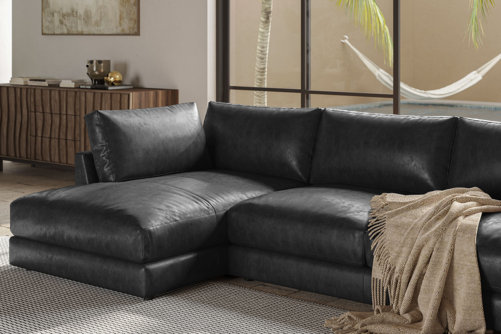 Serena Leather Sectional Lounge