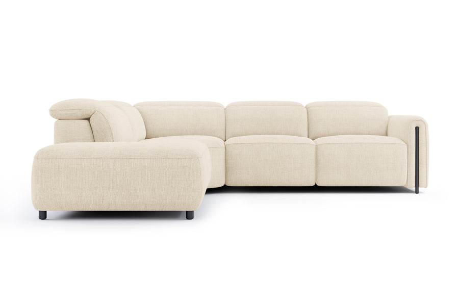 Valencia Octavia Fabric Reclining Sectional Cloud Lounge, L-Shape with Left Chaise, Beige