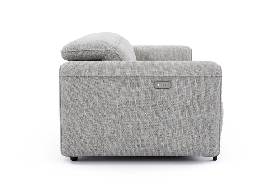 Valencia Octavia Fabric Dual Reclining Cloud Loveseat Lounge, Light Grey