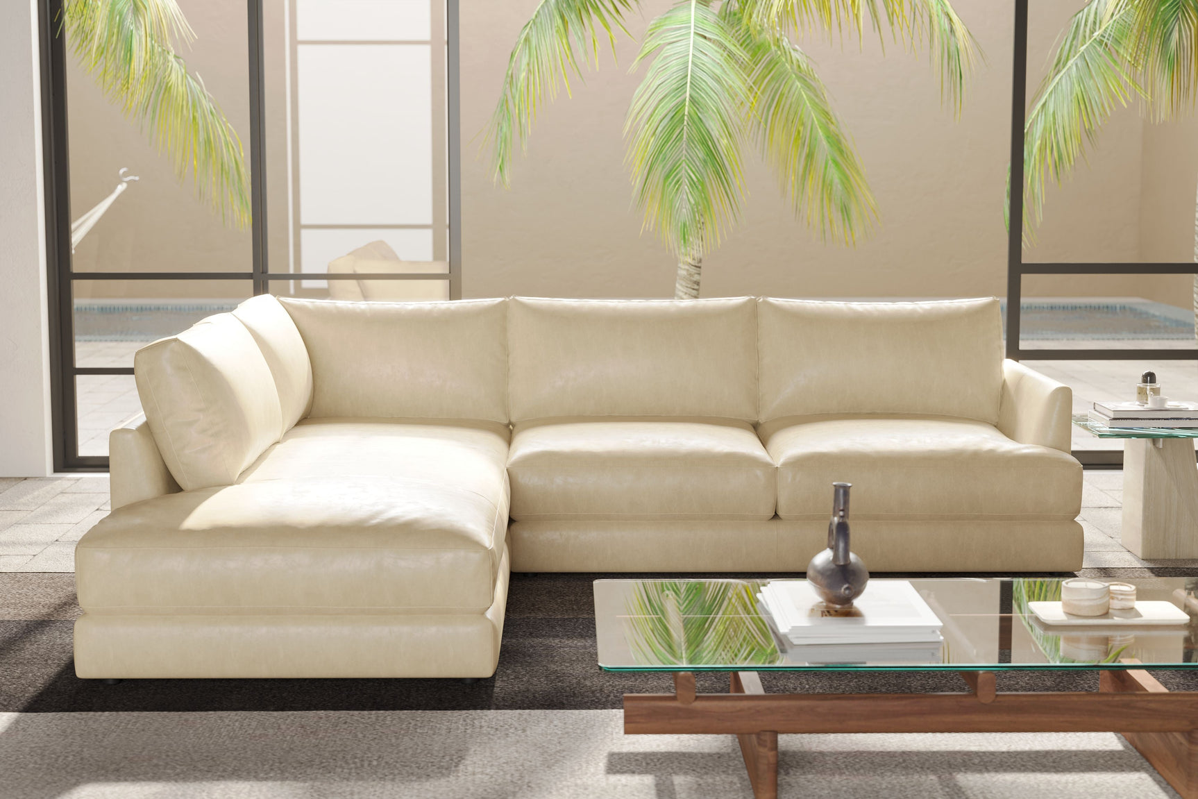 Serena Leather Sectional Lounge