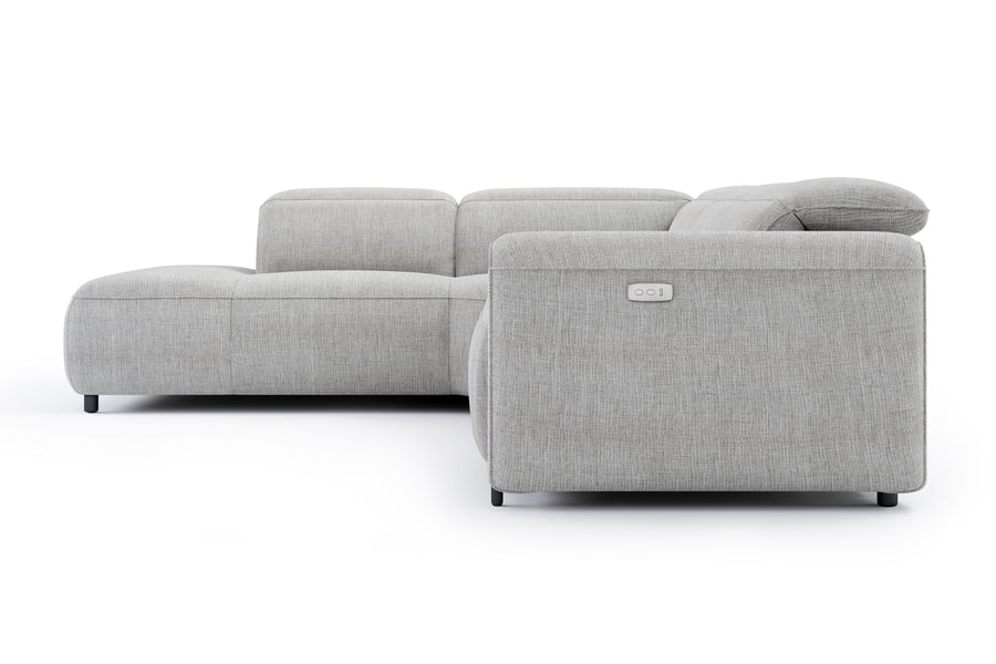 Valencia Octavia Fabric Reclining Sectional Cloud Lounge, L-Shape with Left Chaise, Light Grey