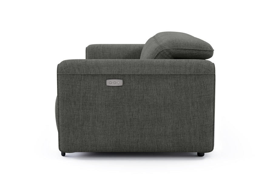 Valencia Octavia Fabric Dual Reclining Cloud Loveseat Lounge, Dark Grey