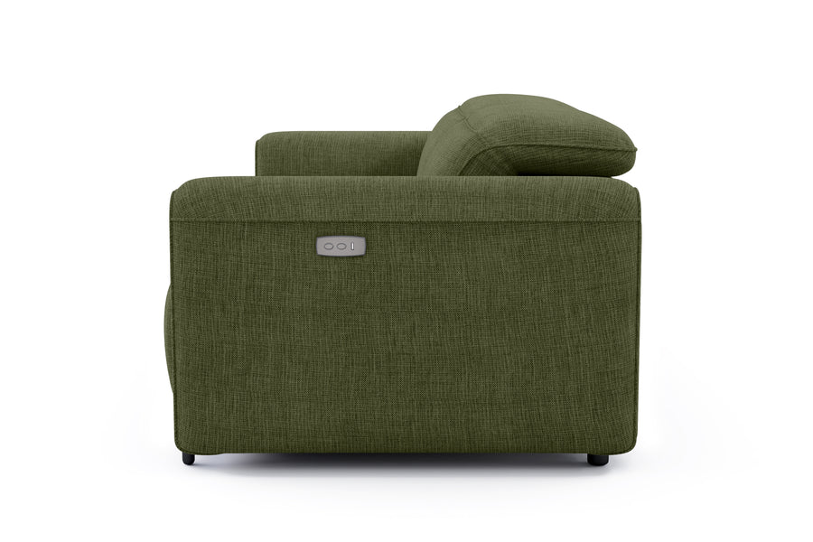 Valencia Octavia Fabric Dual Reclining Cloud Loveseat Lounge, Olive Green