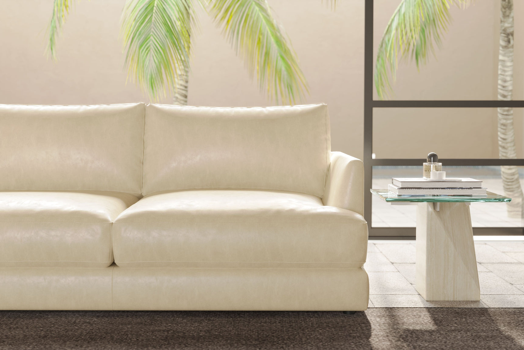 Serena Leather Sectional Lounge