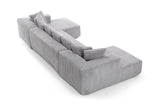 Alexus Corduroy Fabric Sectional Lounge