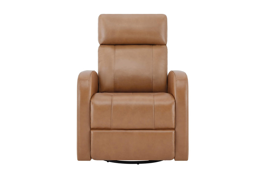 Valencia Dayna Top Grain Leather Power Swivel Glider Recline Chair, Brown