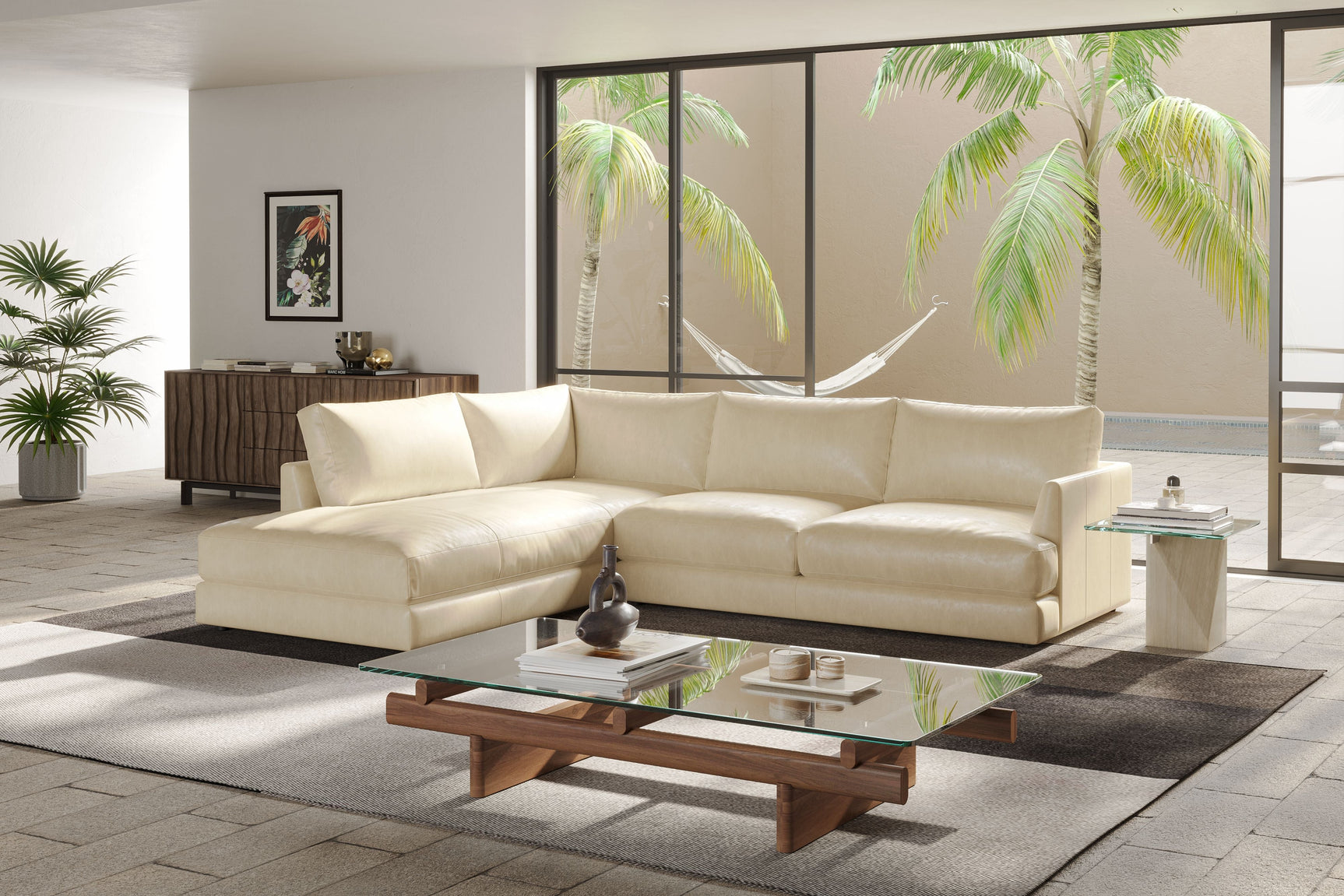 Serena Leather Sectional Lounge