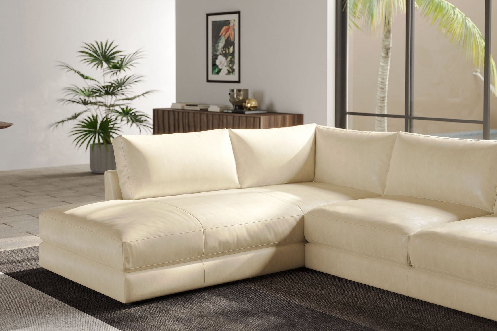 Serena Leather Sectional Lounge