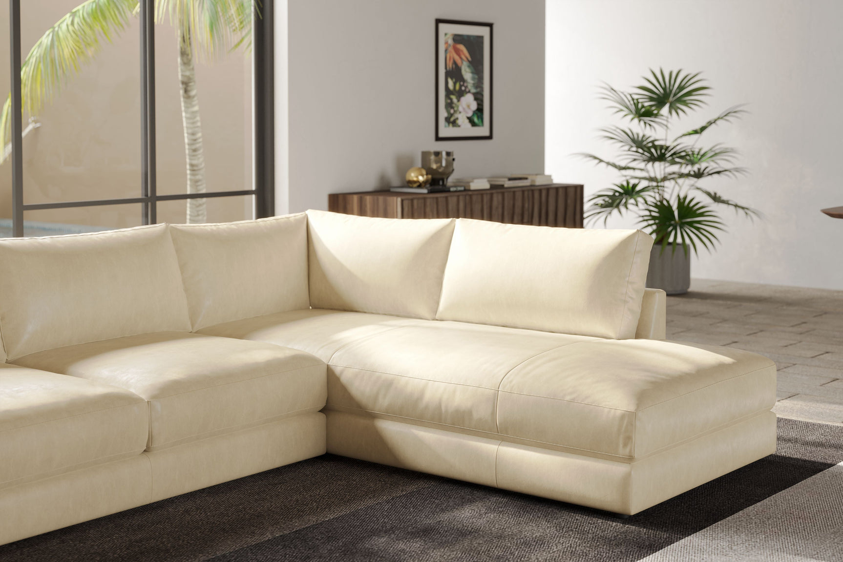 Serena Leather Sectional Lounge