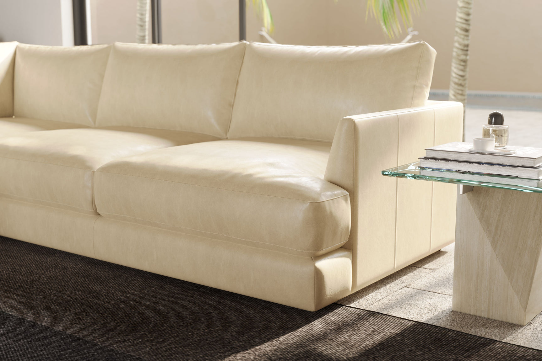 Serena Leather Sectional Lounge