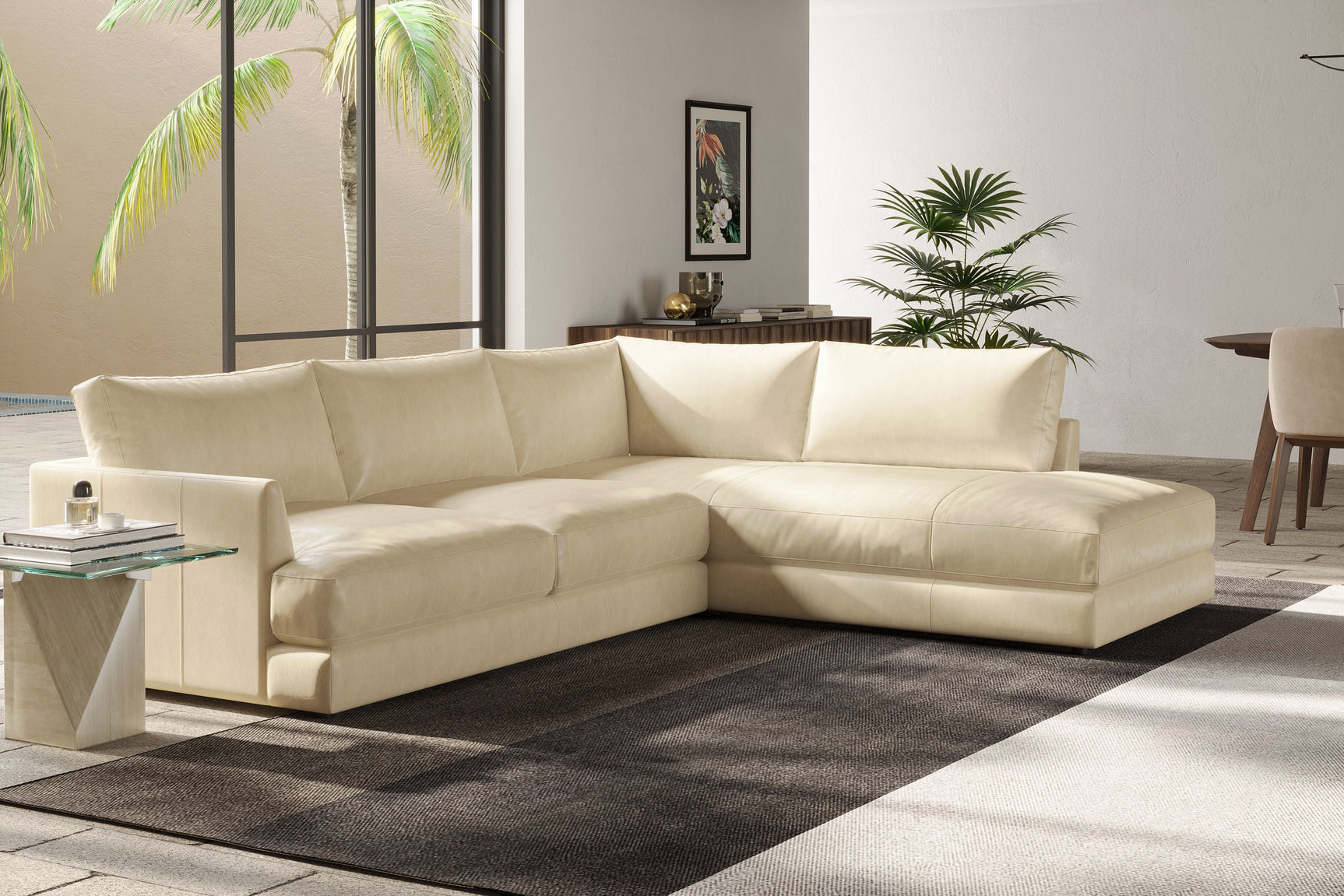 Serena Leather Sectional Lounge