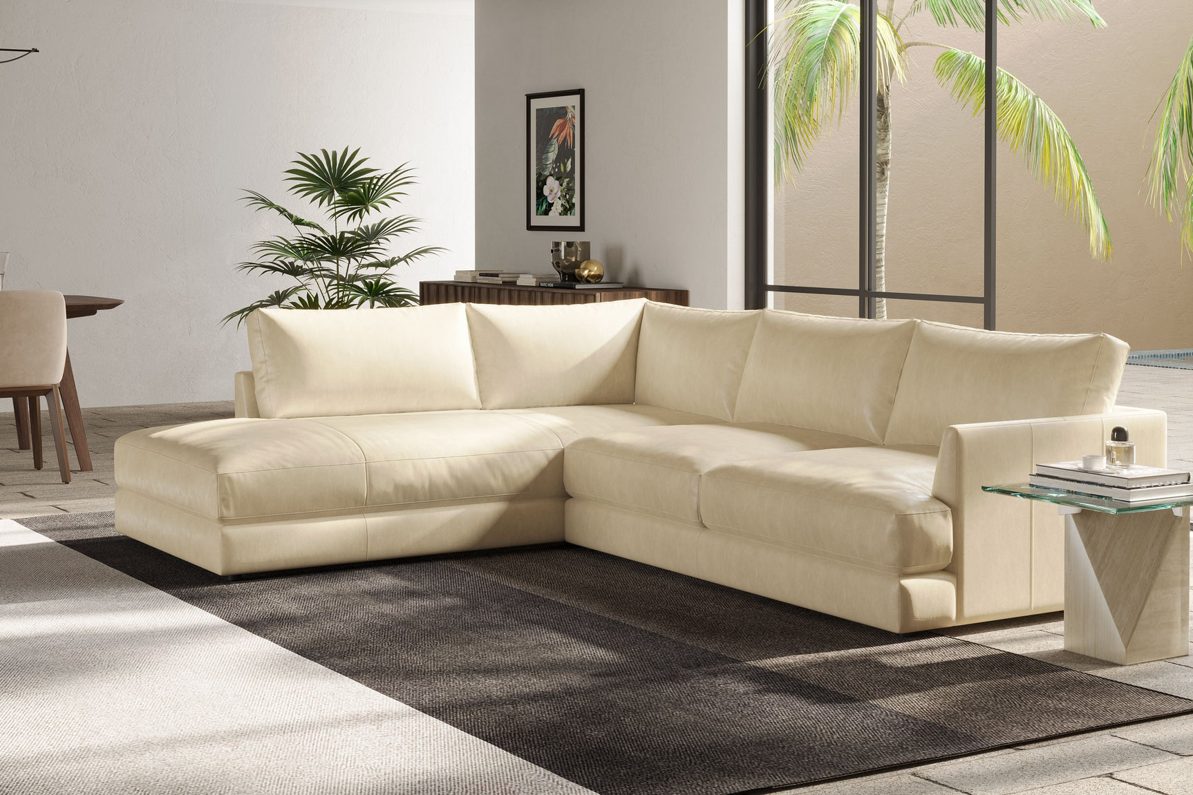 Serena Leather Sectional Lounge