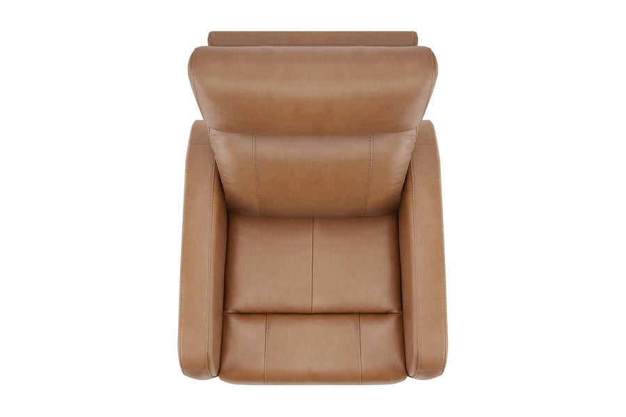 Valencia Dayna Top Grain Leather Power Swivel Glider Recline Chair, Brown