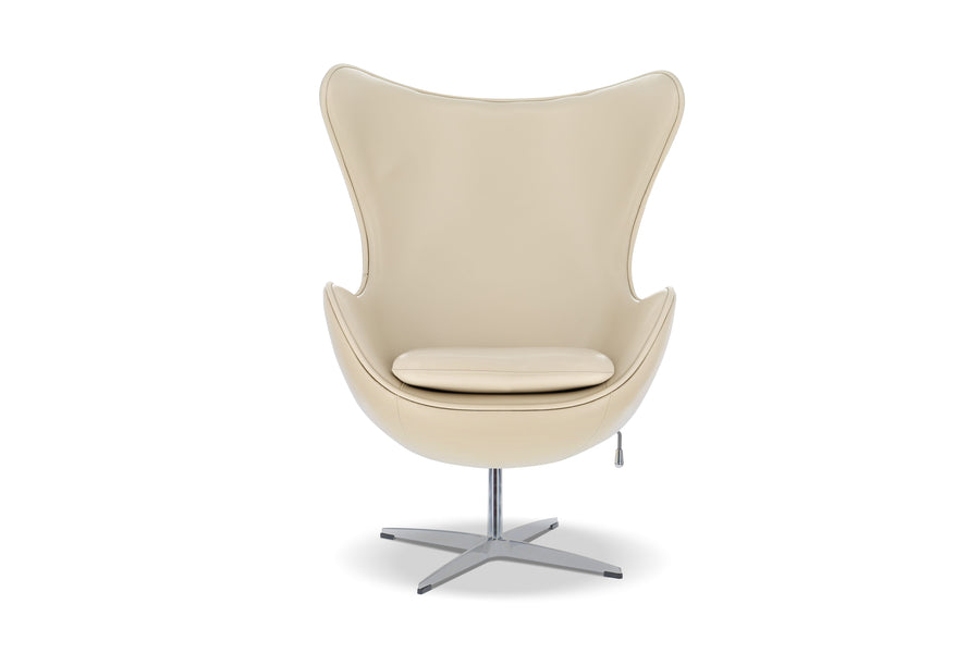 Valencia Finola Leather Accent Chair, Cream Color