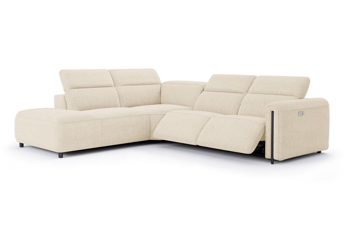 Valencia Octavia Fabric Reclining Sectional Cloud Lounge, L-Shape with Left Chaise, Beige