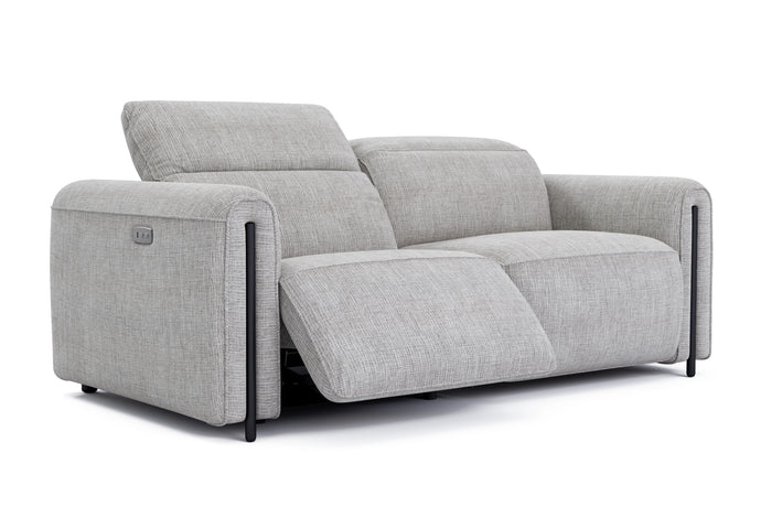 Valencia Octavia Fabric Dual Reclining Cloud Loveseat Lounge, Light Grey