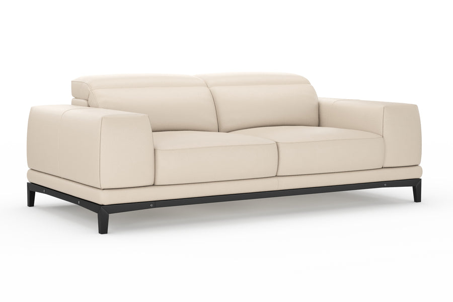 Valencia Valletta Top Grain Leather Loveseat Lounge, Rose Beige