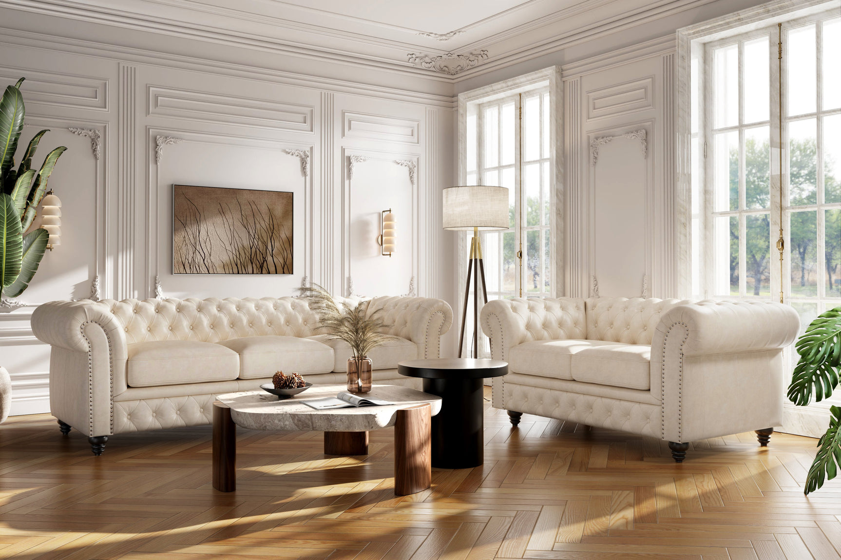 Parma Leather Chesterfield Lounge