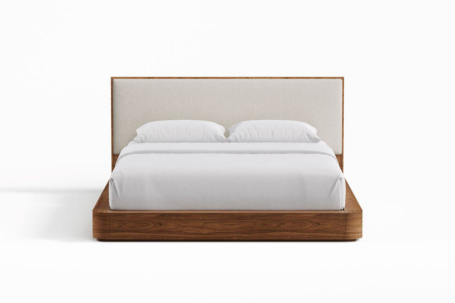 Valencia Gianna Queen Size Bed Frame, Natural Walnut Wood