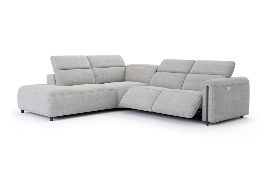 Valencia Octavia Fabric Reclining Sectional Cloud Lounge, L-Shape with Left Chaise, Light Grey