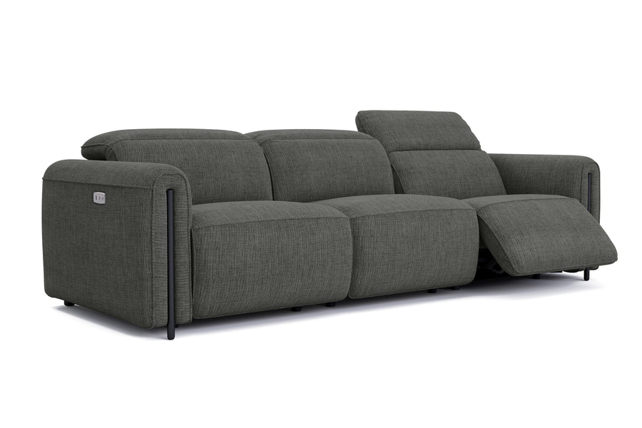 Valencia Octavia Fabric Dual Reclining Cloud Three Seats Lounge, Dark Grey