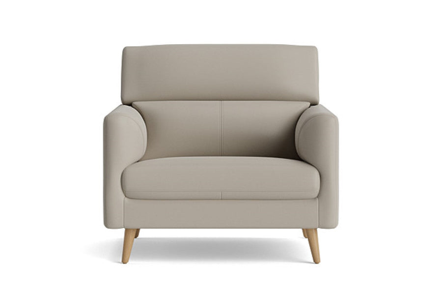 Valencia Elysia Italian Nappa 11000 Top Grain Leather Accent Chair, Light Grey