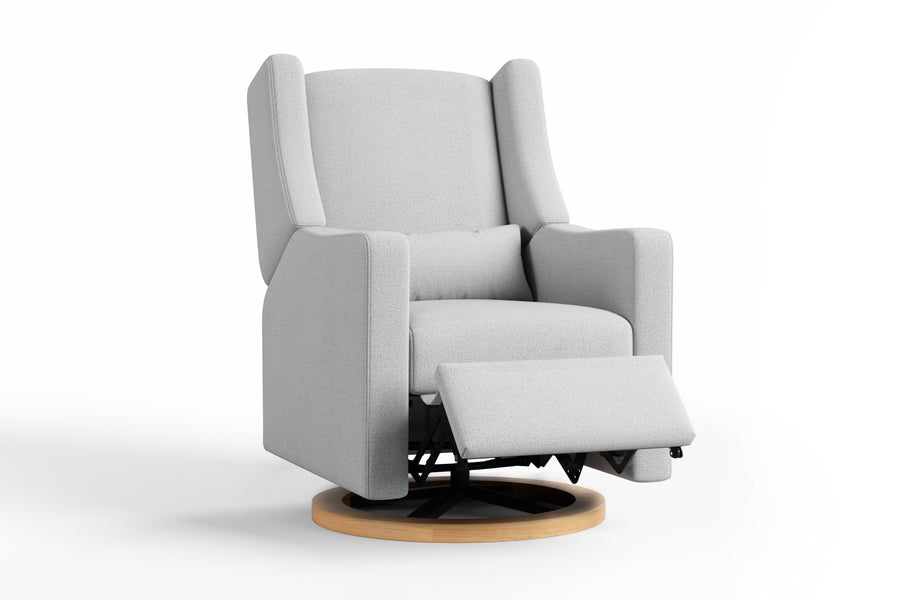 Valencia Marlen Performance Fabric Swivel Recliner Chair, Light Grey