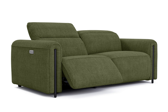 Valencia Octavia Fabric Dual Reclining Cloud Loveseat Lounge, Olive Green