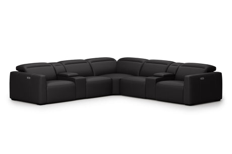 Carmen Leather Dual Recliner Corner Sectional