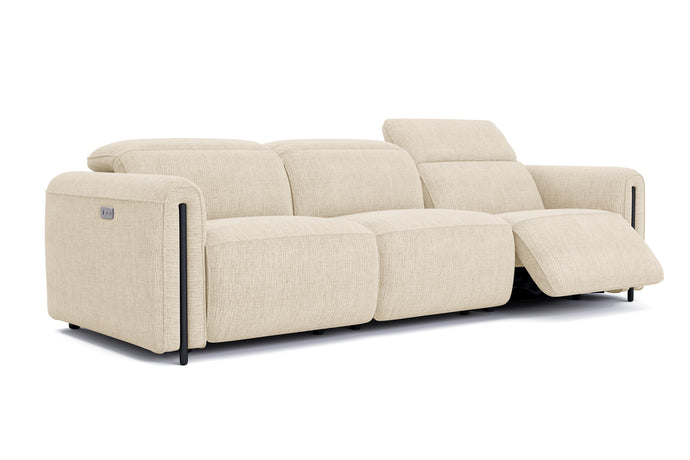 Valencia Octavia Fabric Dual Reclining Cloud Three Seats Lounge, Beige