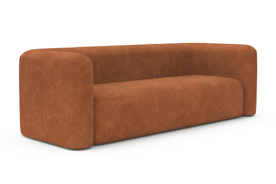 Valencia Jordyn Velvet Fabric Three Seats Lounge, Cognac