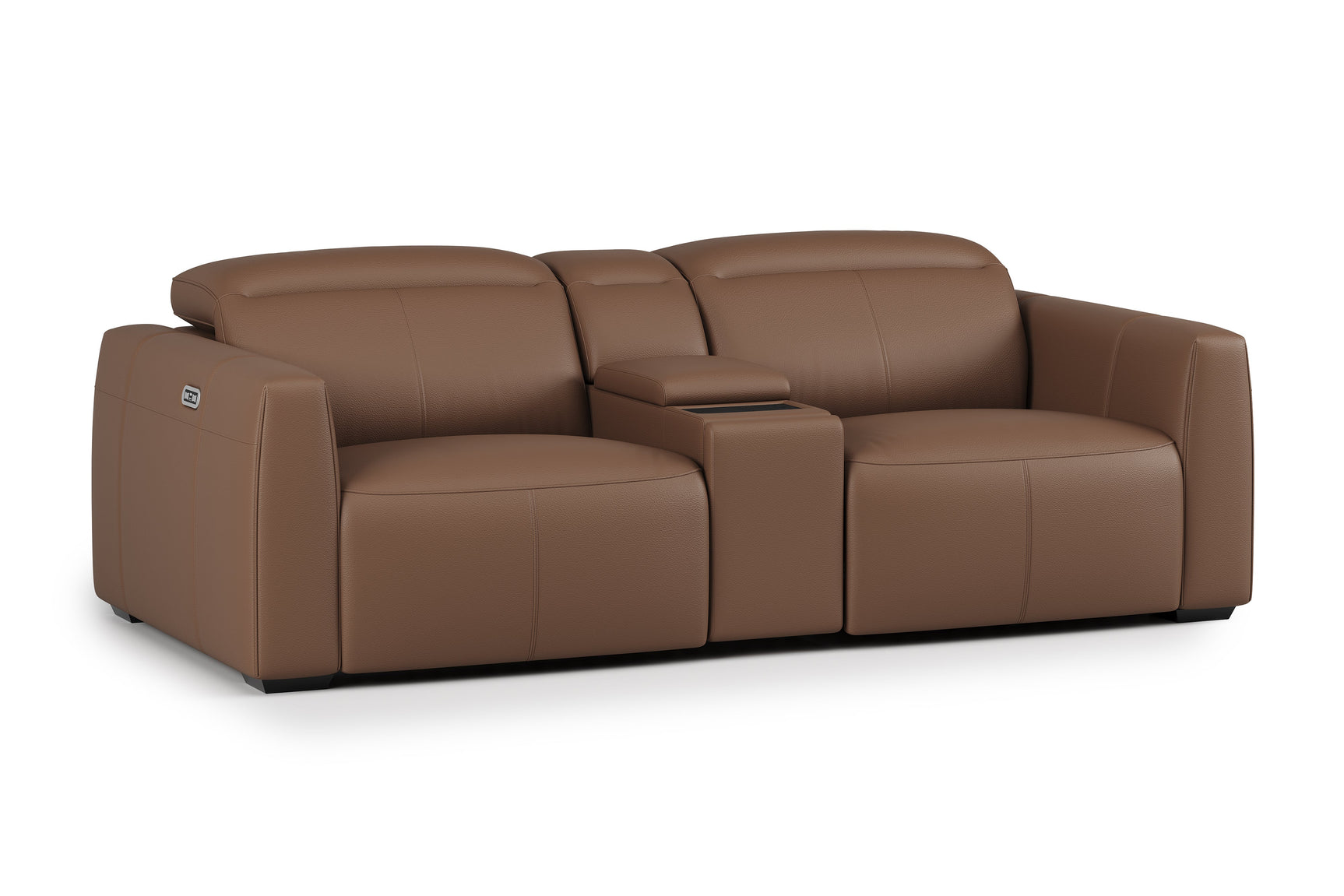 Carmen Leather Dual Recliner Lounge with Console