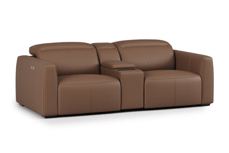 Carmen Leather Dual Recliner Lounge with Console