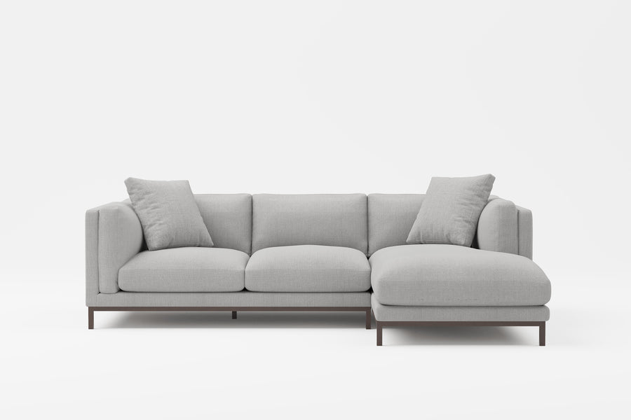 Valencia Bergen Fabric Sectional Lounge with Right Hand Facing Chaise, Beige