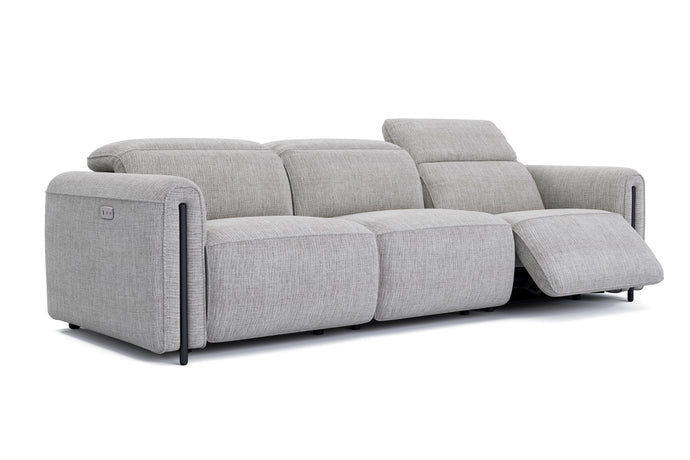 Valencia Octavia Fabric Dual Reclining Cloud Three Seats Lounge, Light Grey