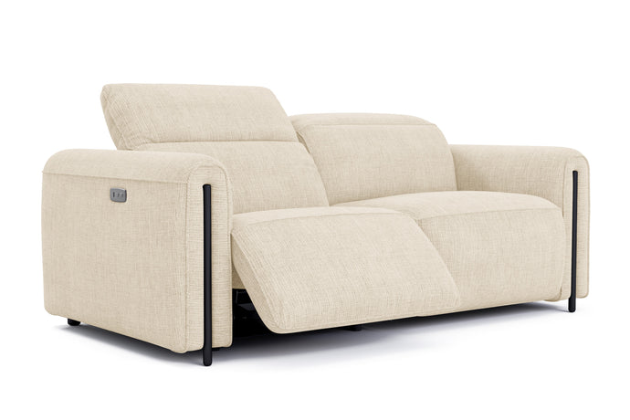 Valencia Octavia Fabric Dual Reclining Cloud Loveseat Lounge, Beige