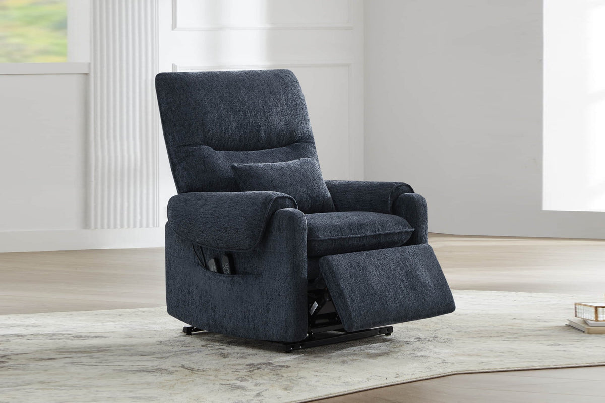 Valencia Xander Performance Fabric Power Lift Recliner Chair, Navy Blue