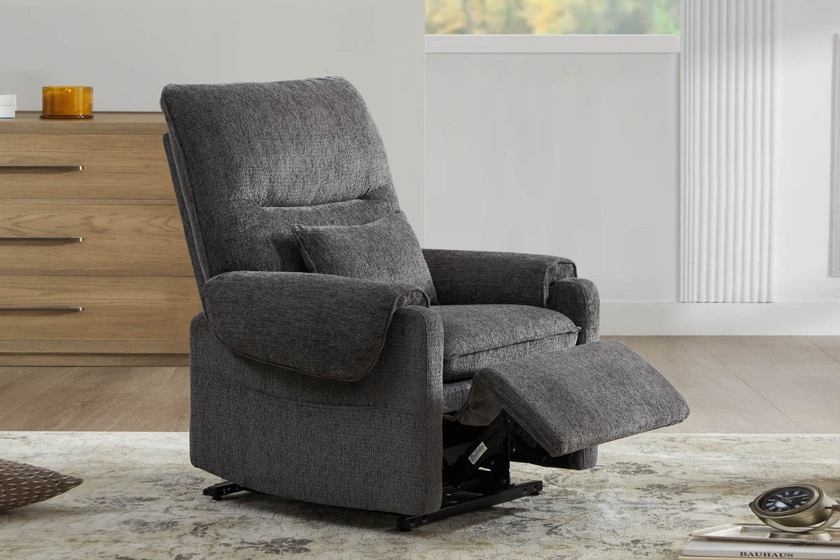 Valencia Xander Performance Fabric Power Lift Recliner Chair, Dark Grey