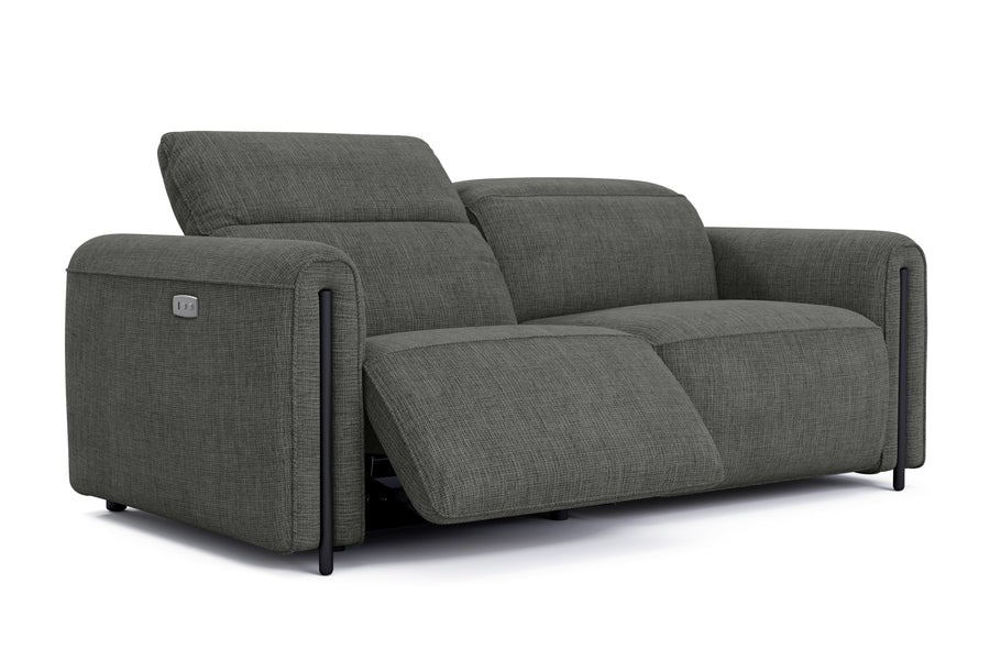 Valencia Octavia Fabric Dual Reclining Cloud Loveseat Lounge, Dark Grey