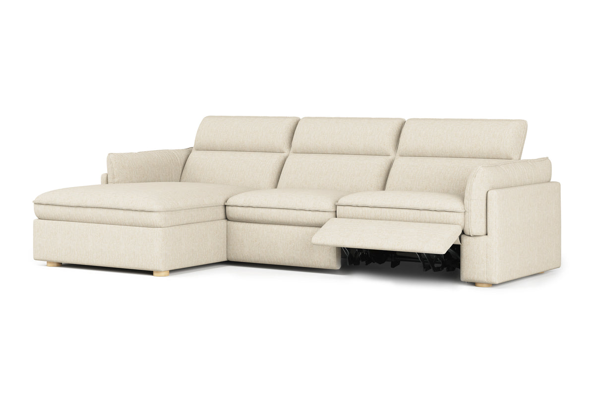 Valencia Fernanda Fabric Modular Sectional Lounge, Three Seats with Left Chaise, Beige