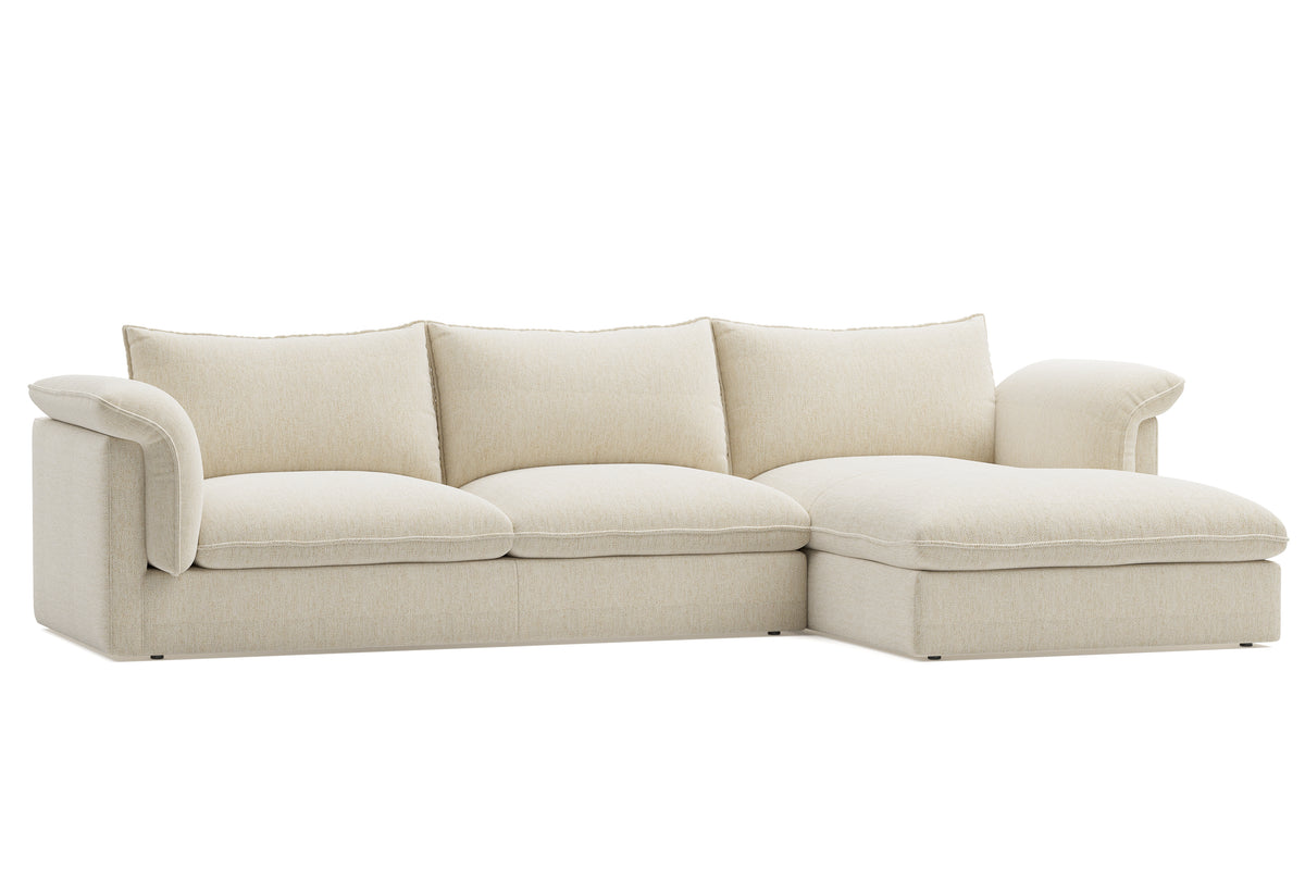 Valencia Frederick Fabric Modular Lounge, Three Seats With Right Chaise, Beige