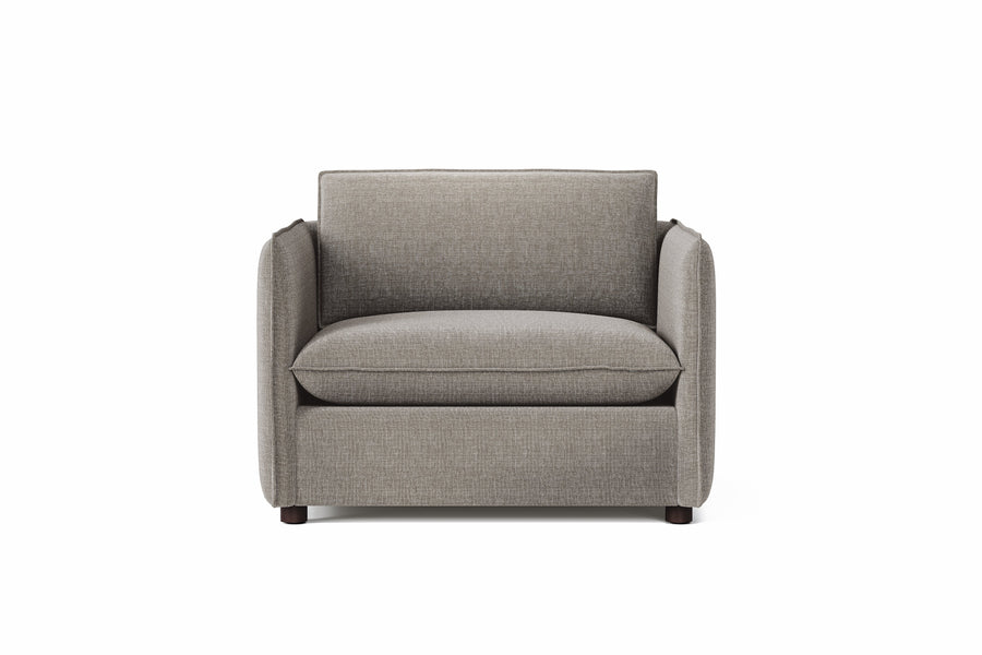 Valencia Katherine Cotton-Linen Fabric Accent Chair, Charcoal Grey