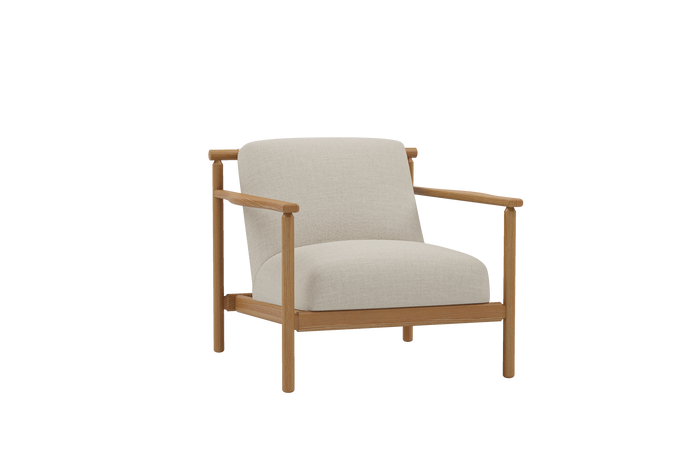 Valencia Regal Fabric Wood Frame Accent Chair, Beige Color