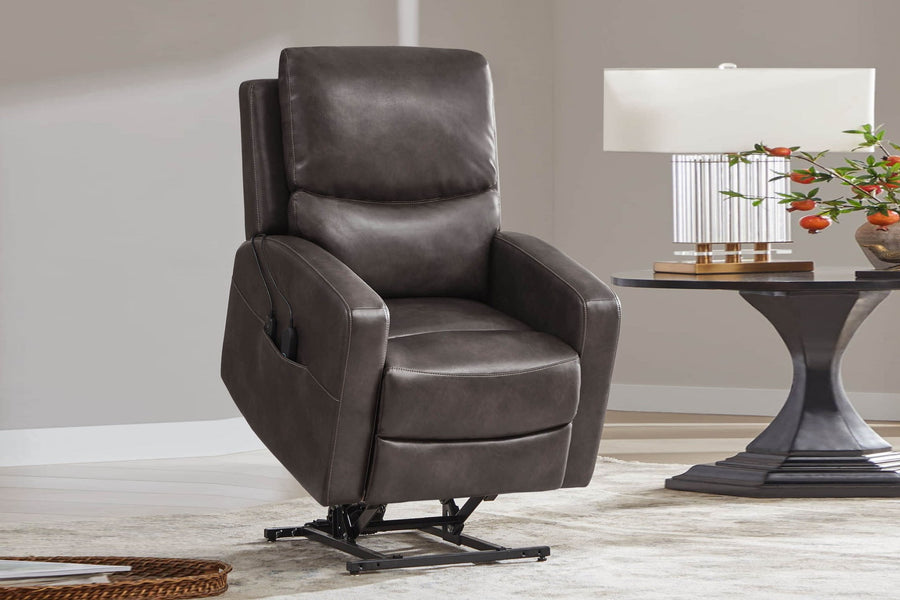 Valencia Hector Top Grain Leather Power Lift Recliner Chair, Chocolate