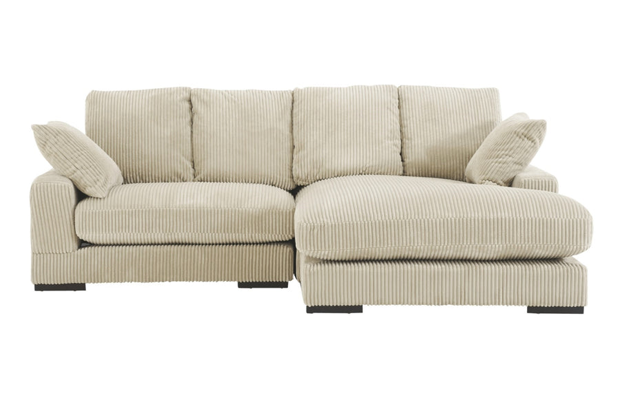 Valencia Simona Fabric Loveseat with Right Chaise Sectional Lounge, Beige