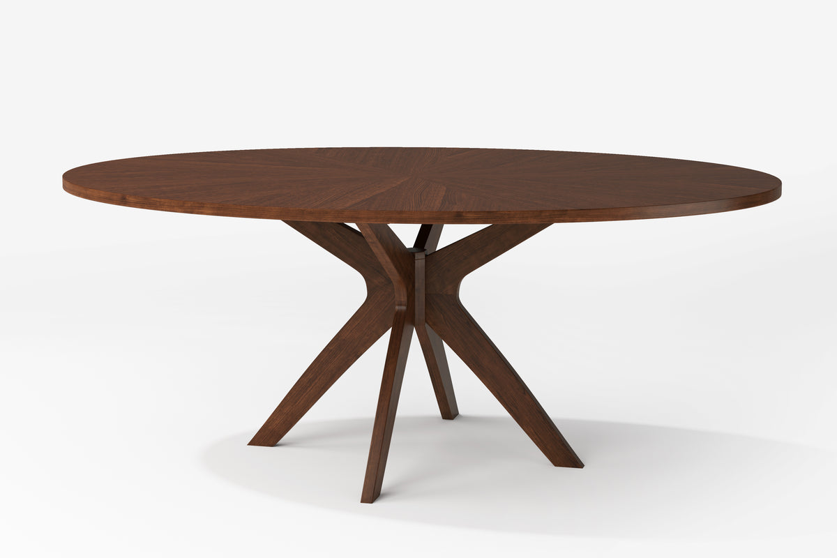 Valencia Lucy Wood Oval Dining Table, Dark Chocolate Color