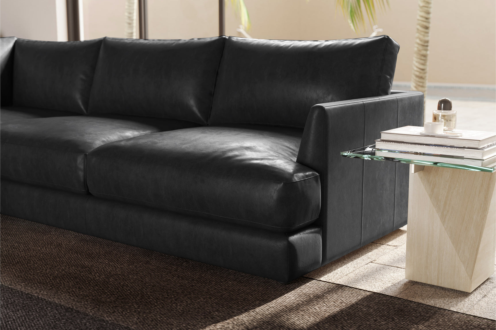 Serena Leather Sectional Lounge
