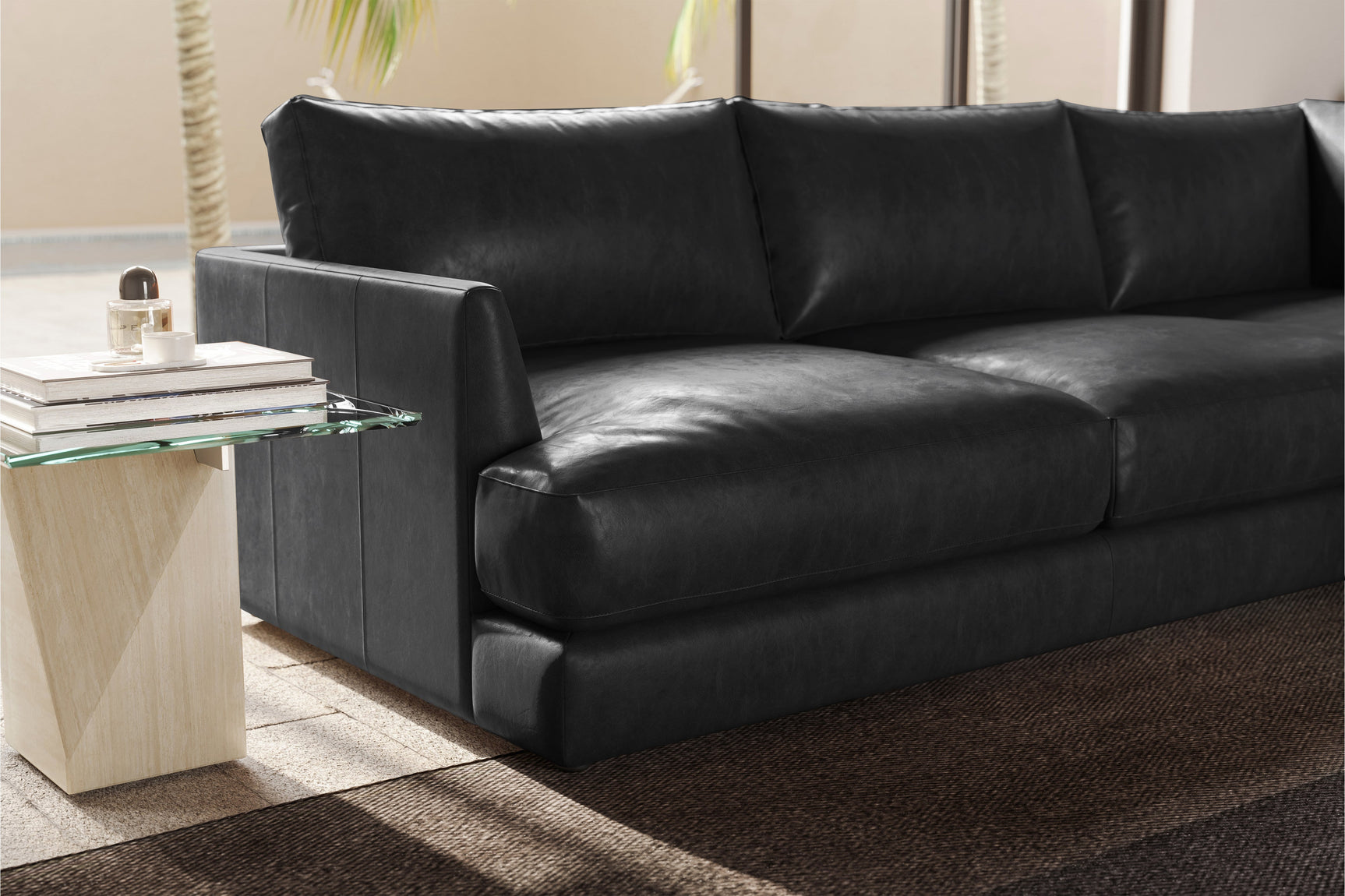 Serena Leather Sectional Lounge